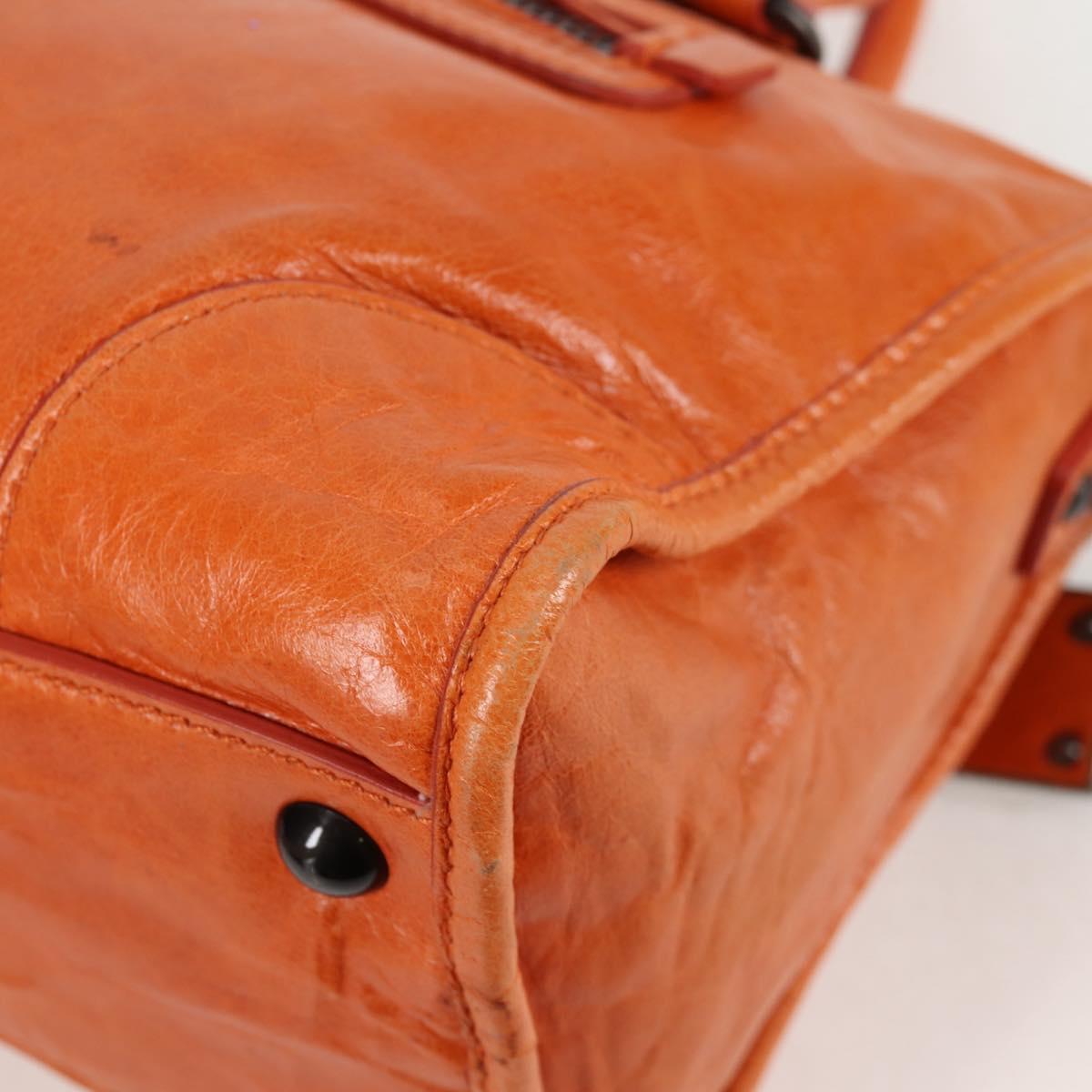 Orange Leather 2-Way Bag