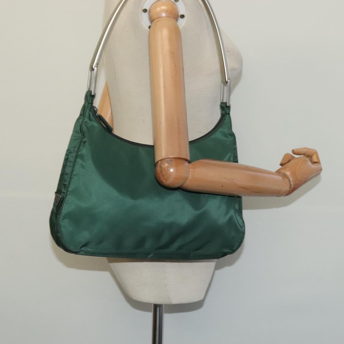 Nylon Green Shoulder Bag