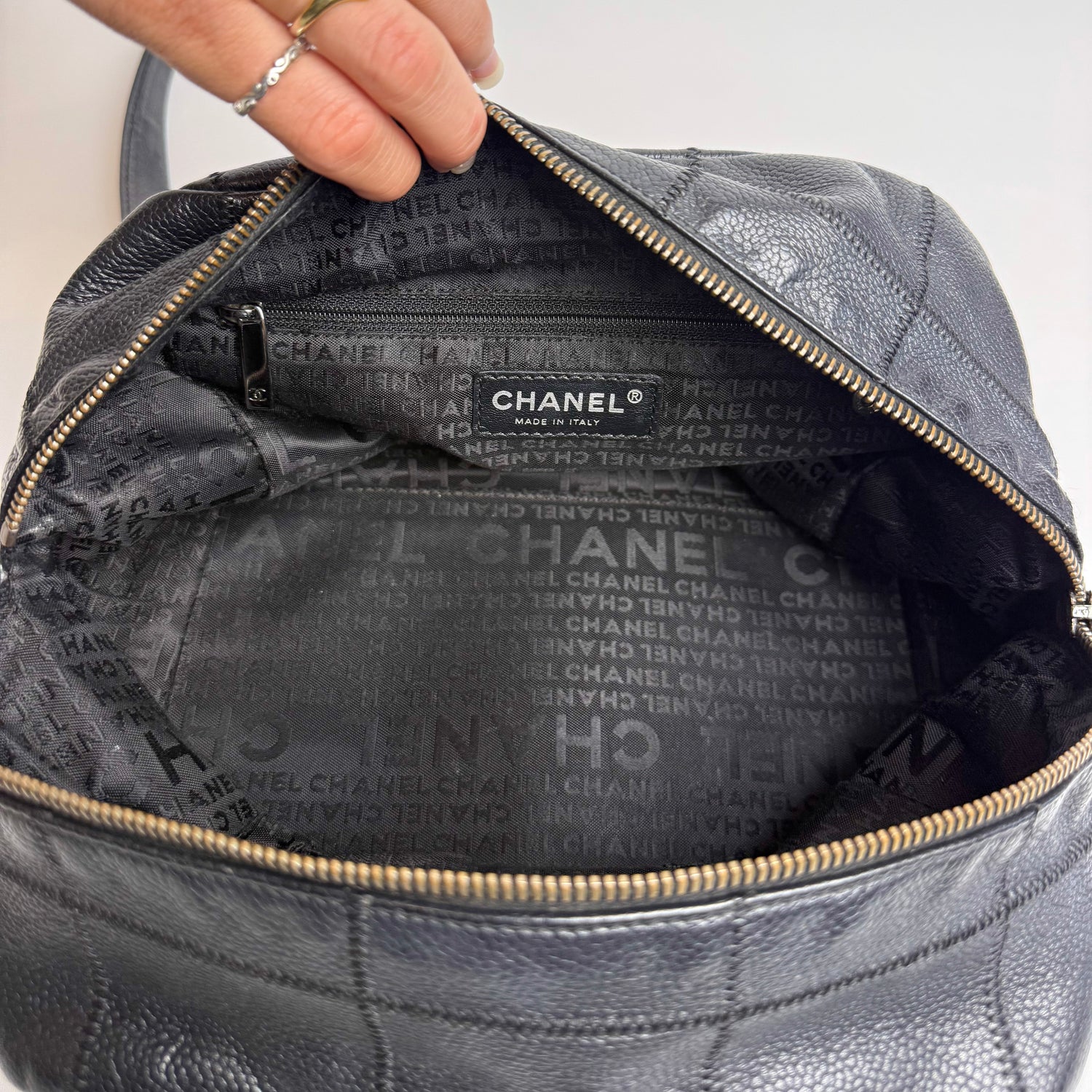 Chanel Chocolate Bar Boston Bag, Silver Hardware