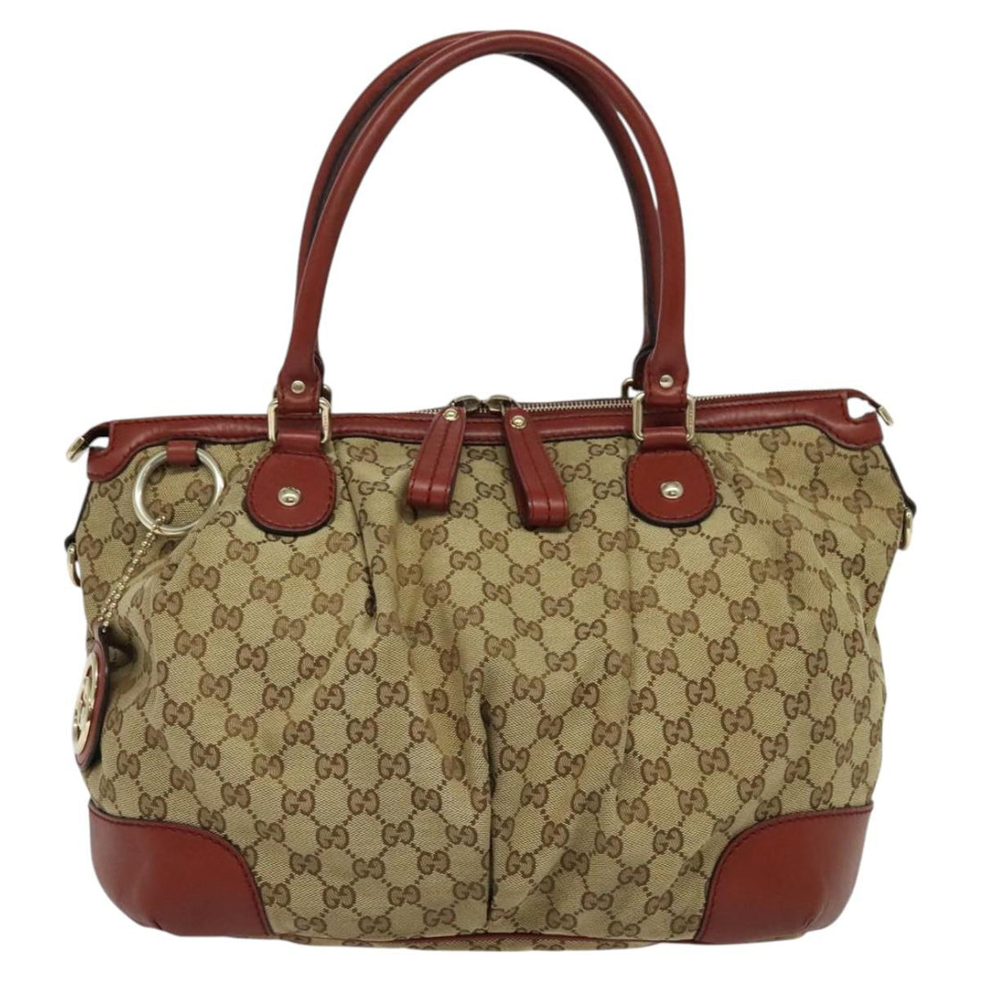 Sukey 2-Way Tote Beige and Red