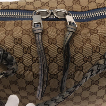 GG Monogram Canvas Shoulder Bag — Beige, Bamboo Hardware, Braided Leather Straps