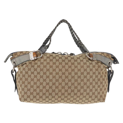 GG Monogram Canvas Shoulder Bag — Beige, Bamboo Hardware, Braided Leather Straps