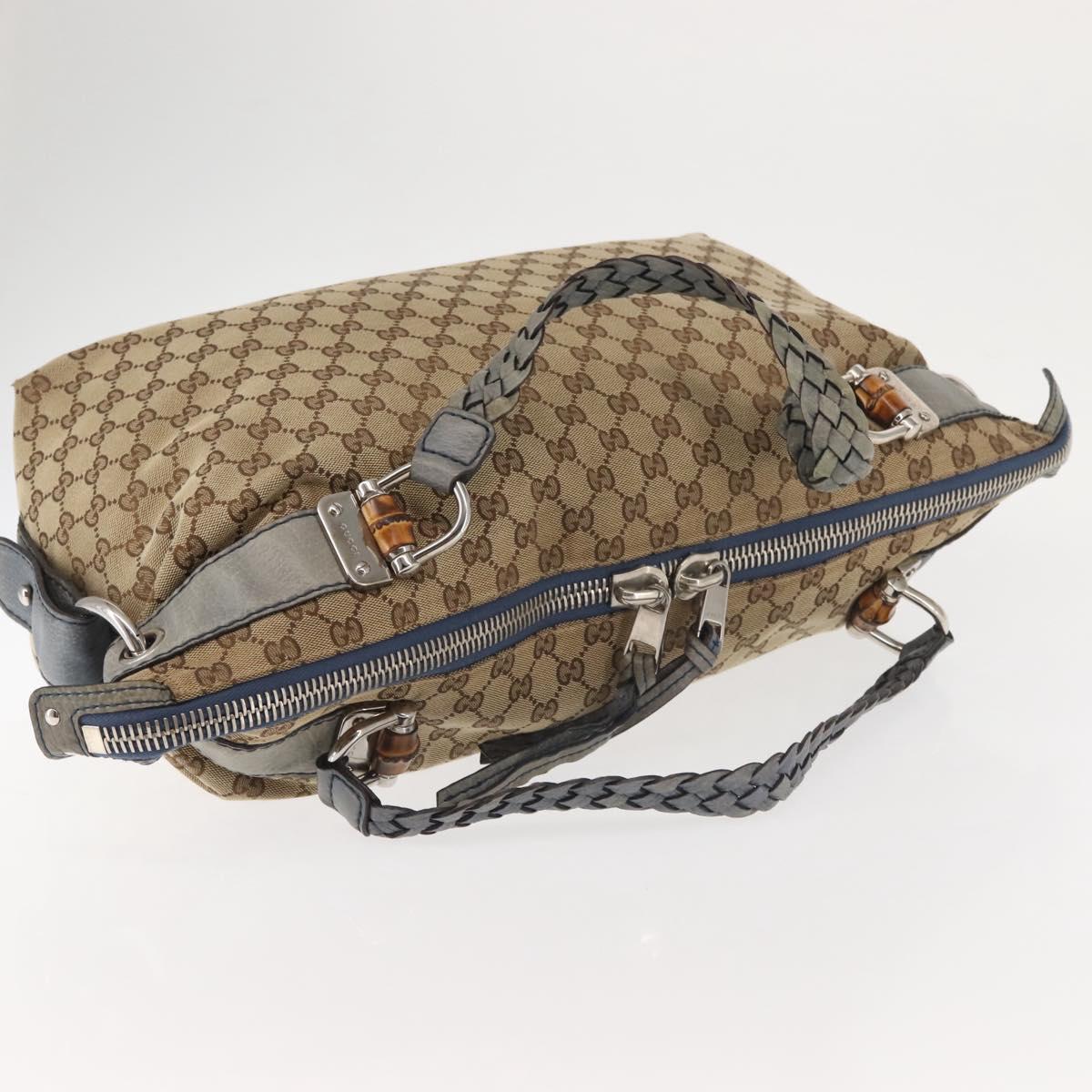 GG Monogram Canvas Shoulder Bag — Beige, Bamboo Hardware, Braided Leather Straps