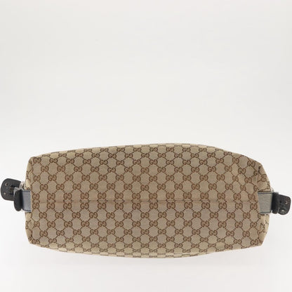 GG Monogram Canvas Shoulder Bag — Beige, Bamboo Hardware, Braided Leather Straps