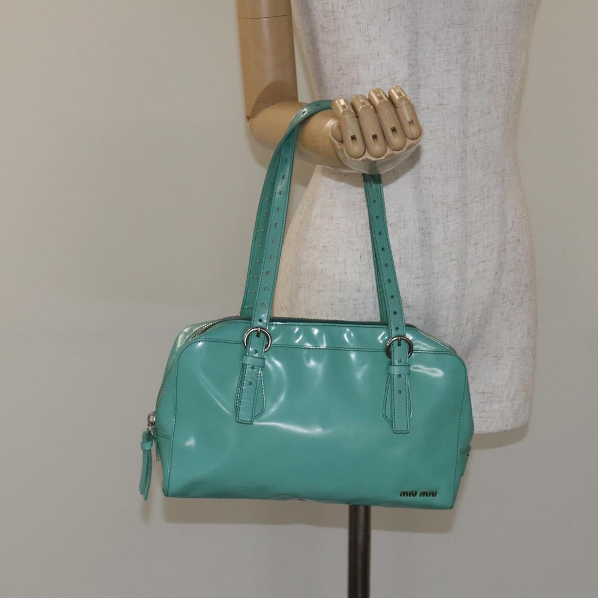 Early 2000s Miu Miu Enamel Flap Shoulder Bag — Pastel Mint