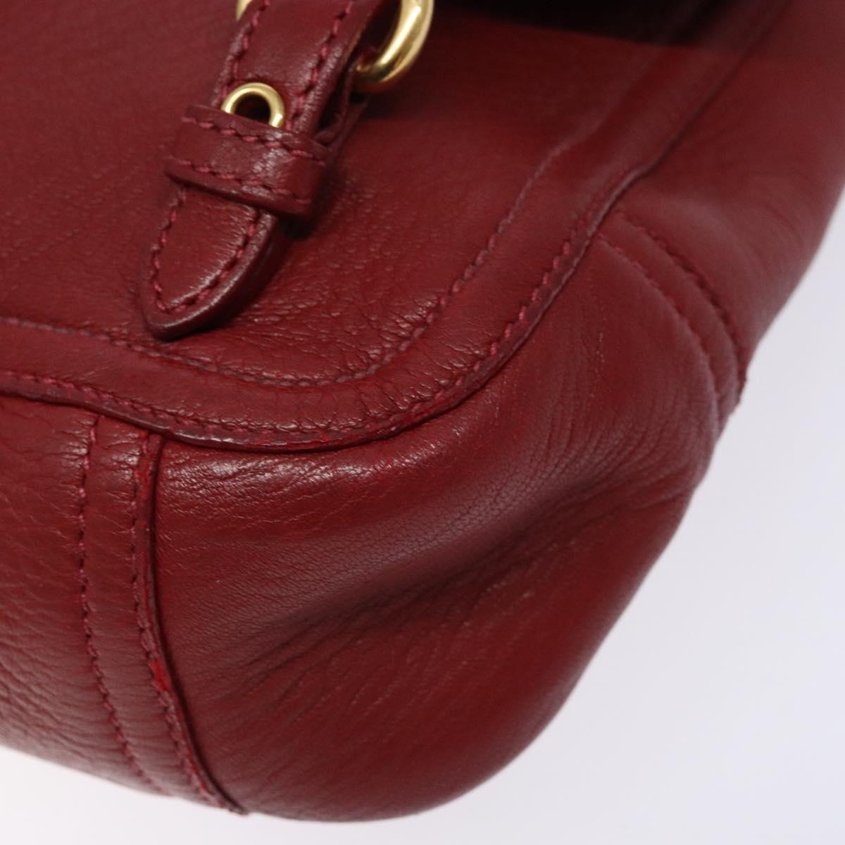 2001 Miu Miu Vitello Lux Structured Shoulder Bag — Cherry Red, Gold Hardware