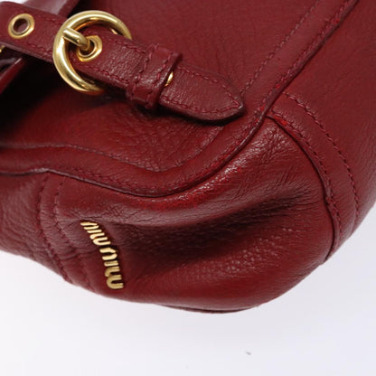 2001 Miu Miu Vitello Lux Structured Shoulder Bag — Cherry Red, Gold Hardware