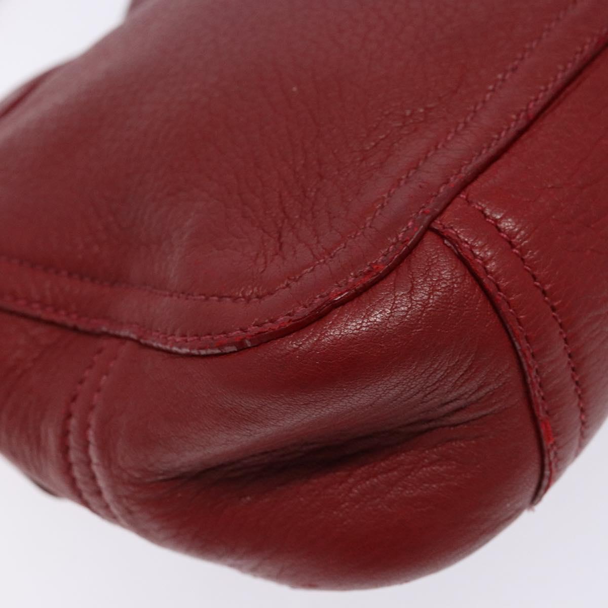 2001 Miu Miu Vitello Lux Structured Shoulder Bag — Cherry Red, Gold Hardware