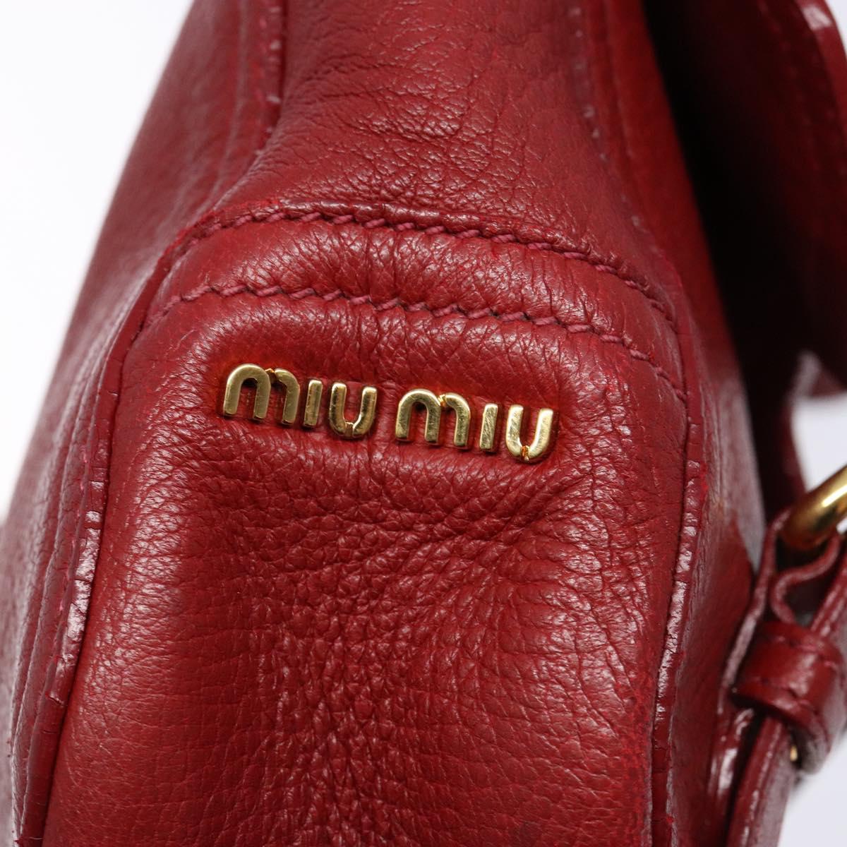2001 Miu Miu Vitello Lux Structured Shoulder Bag — Cherry Red, Gold Hardware