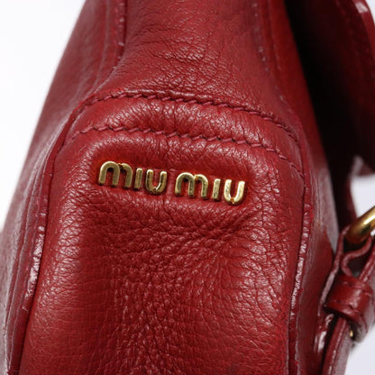 2001 Miu Miu Vitello Lux Structured Shoulder Bag — Cherry Red, Gold Hardware