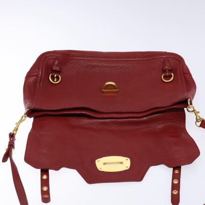 2001 Miu Miu Vitello Lux Structured Shoulder Bag — Cherry Red, Gold Hardware
