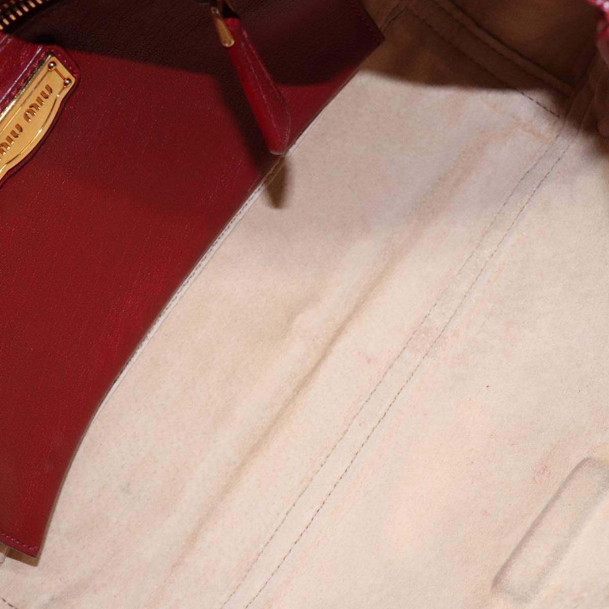 2001 Miu Miu Vitello Lux Structured Shoulder Bag — Cherry Red, Gold Hardware