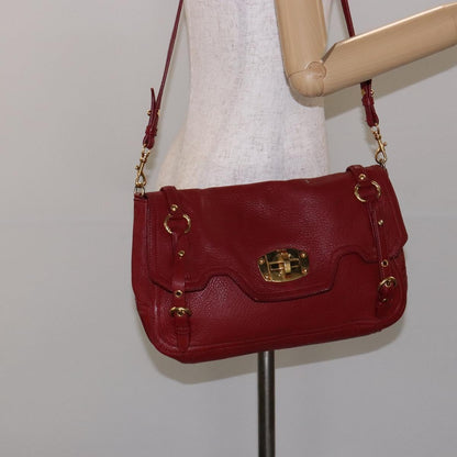 2001 Miu Miu Vitello Lux Structured Shoulder Bag — Cherry Red, Gold Hardware