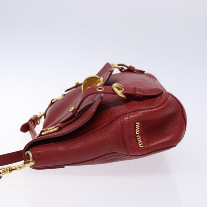 2001 Miu Miu Vitello Lux Structured Shoulder Bag — Cherry Red, Gold Hardware