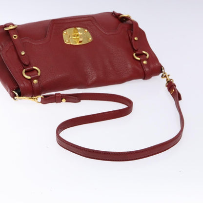 2001 Miu Miu Vitello Lux Structured Shoulder Bag — Cherry Red, Gold Hardware