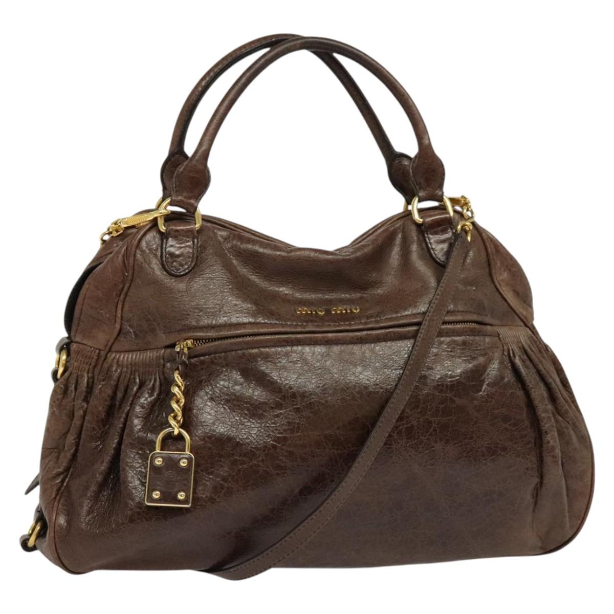 Early 2000s Leather 2-Way Handbag — Chocolate Brown, Gold Hardware, Top Handle &amp; Shoulder Strap