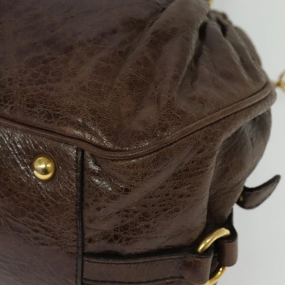 Early 2000s Leather 2-Way Handbag — Chocolate Brown, Gold Hardware, Top Handle &amp; Shoulder Strap