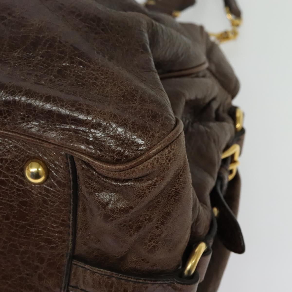 Early 2000s Leather 2-Way Handbag — Chocolate Brown, Gold Hardware, Top Handle &amp; Shoulder Strap