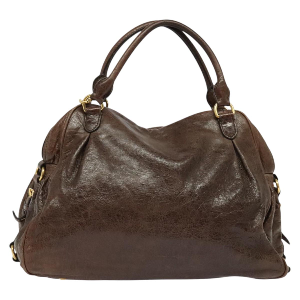 Early 2000s Leather 2-Way Handbag — Chocolate Brown, Gold Hardware, Top Handle &amp; Shoulder Strap