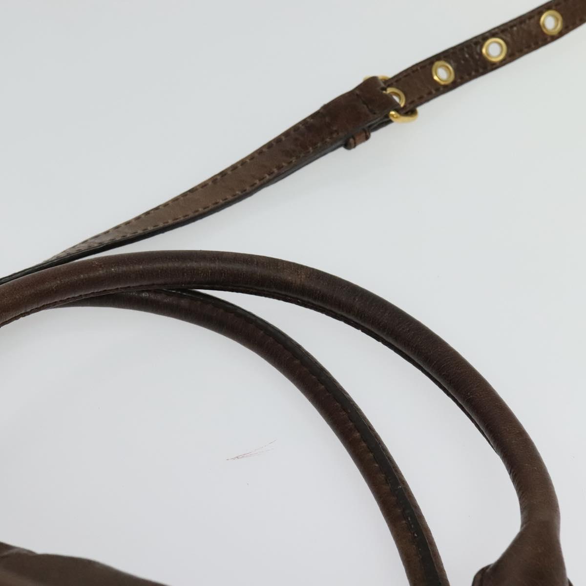 Early 2000s Leather 2-Way Handbag — Chocolate Brown, Gold Hardware, Top Handle &amp; Shoulder Strap
