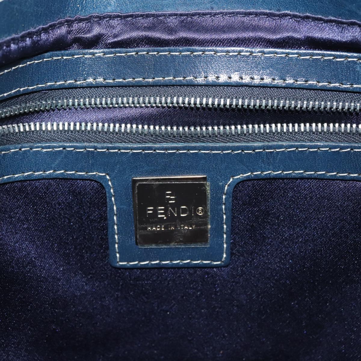 Early 2000s Fendi Zucchino Mamma Baguette — Navy Canvas, Navy Satin Interior