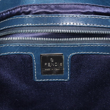 Early 2000s Fendi Zucchino Mamma Baguette — Navy Canvas, Navy Satin Interior
