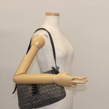 Early 2000s Fendi Zucchino Mamma Baguette — Navy Canvas, Navy Satin Interior
