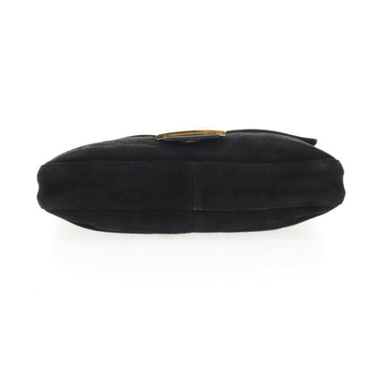 Black Suede Baguette with Red Glitter FF Clasp
