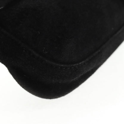 Black Suede Baguette with Red Glitter FF Clasp