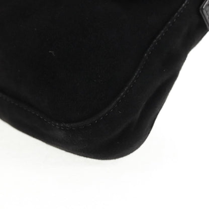 Black Suede Baguette with Red Glitter FF Clasp