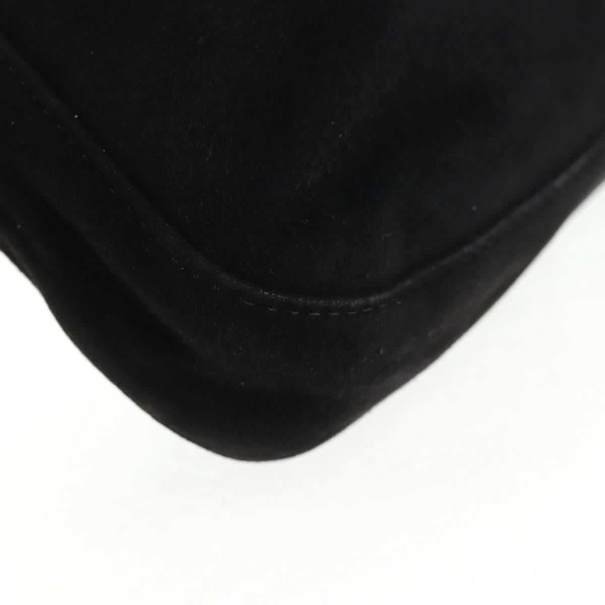Black Suede Baguette with Red Glitter FF Clasp