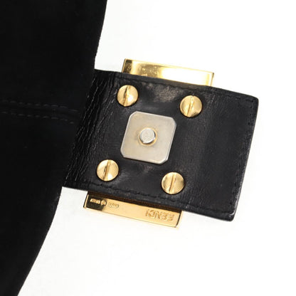 Black Suede Baguette with Red Glitter FF Clasp