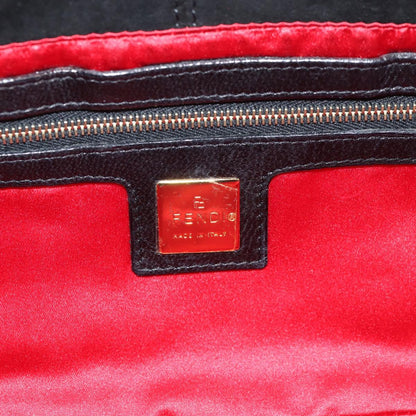 Black Suede Baguette with Red Glitter FF Clasp