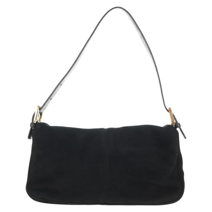 Black Suede Baguette with Red Glitter FF Clasp