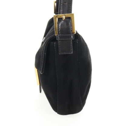 Black Suede Baguette with Red Glitter FF Clasp