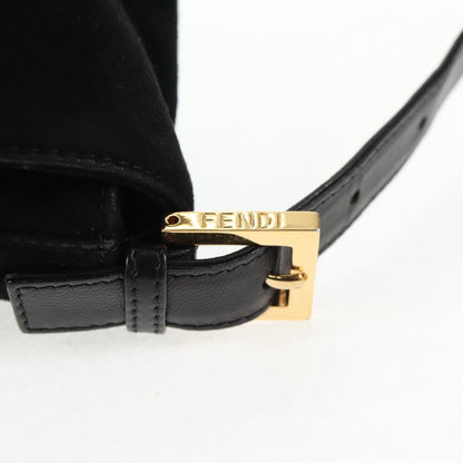 Black Suede Baguette with Red Glitter FF Clasp
