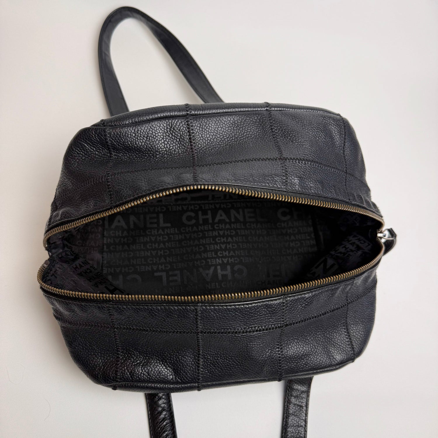 Chanel Chocolate Bar Boston Bag, Silver Hardware