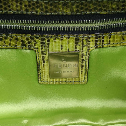 RARE Fendi Zucca Canvas Multicolour Beaded Baguette with Lizard Trim