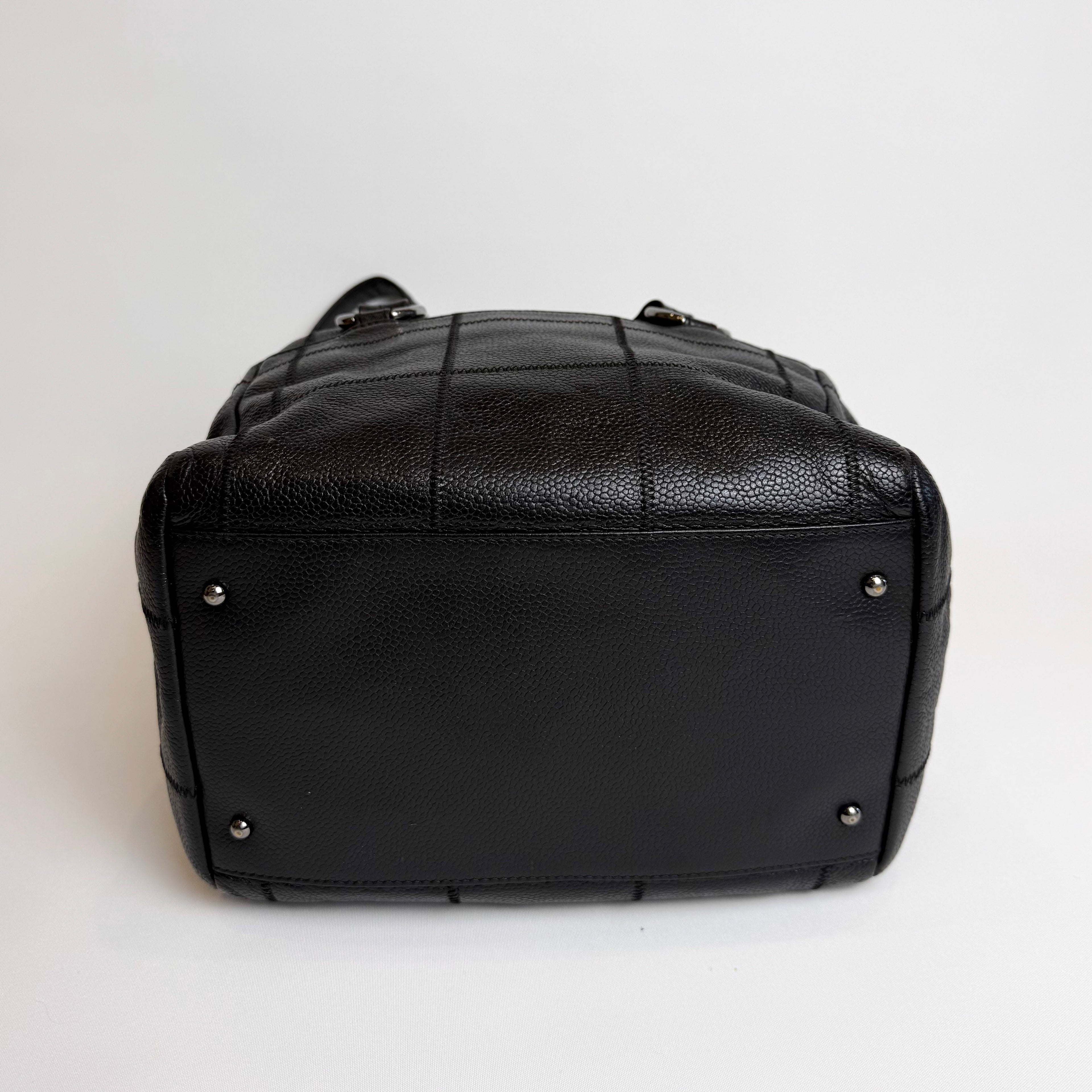Chanel Chocolate Bar Boston Bag, Silver Hardware