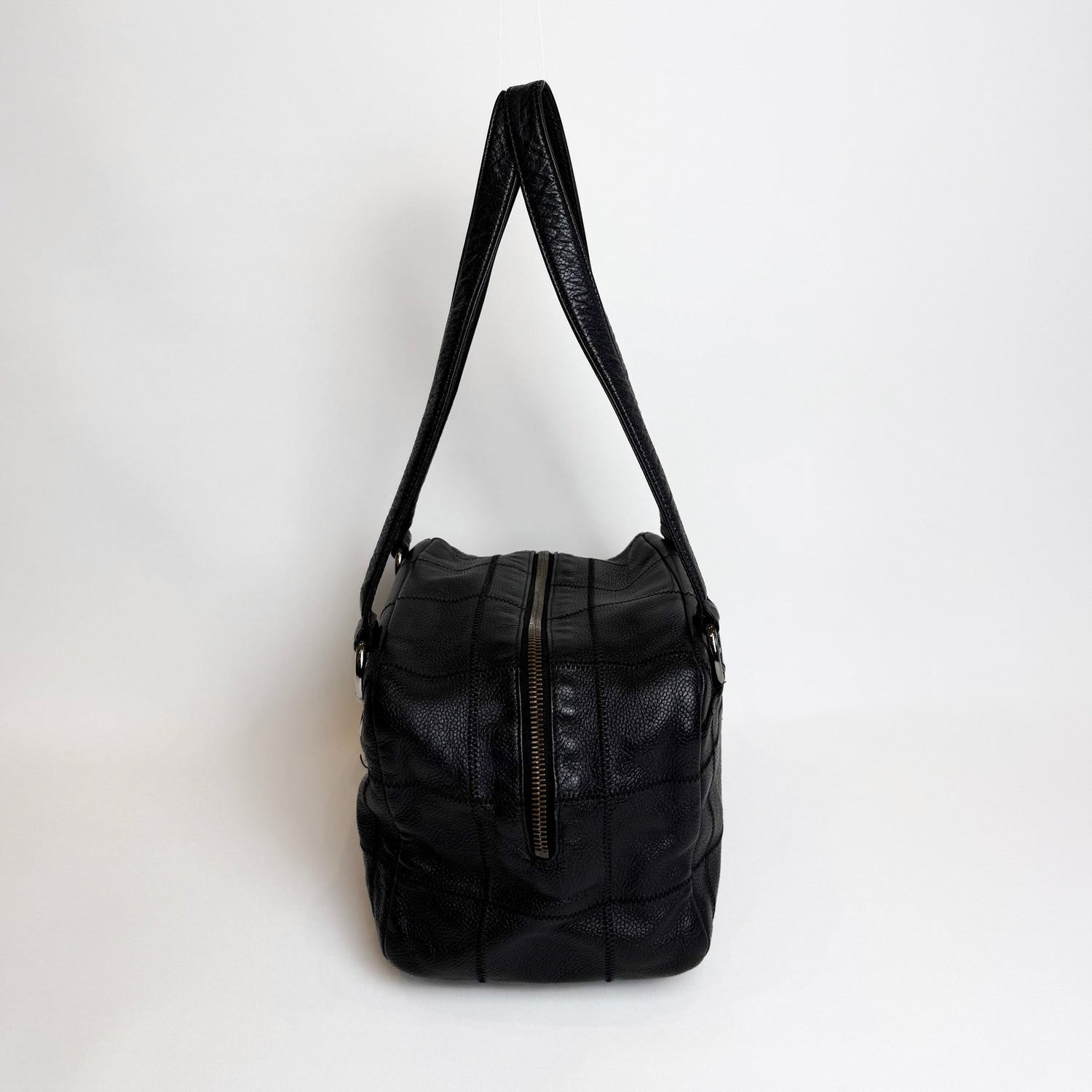 Chanel Chocolate Bar Boston Bag, Silver Hardware