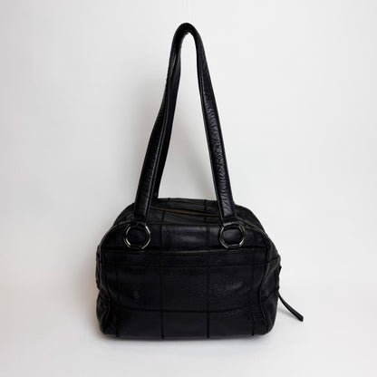Chanel Chocolate Bar Boston Bag, Silver Hardware