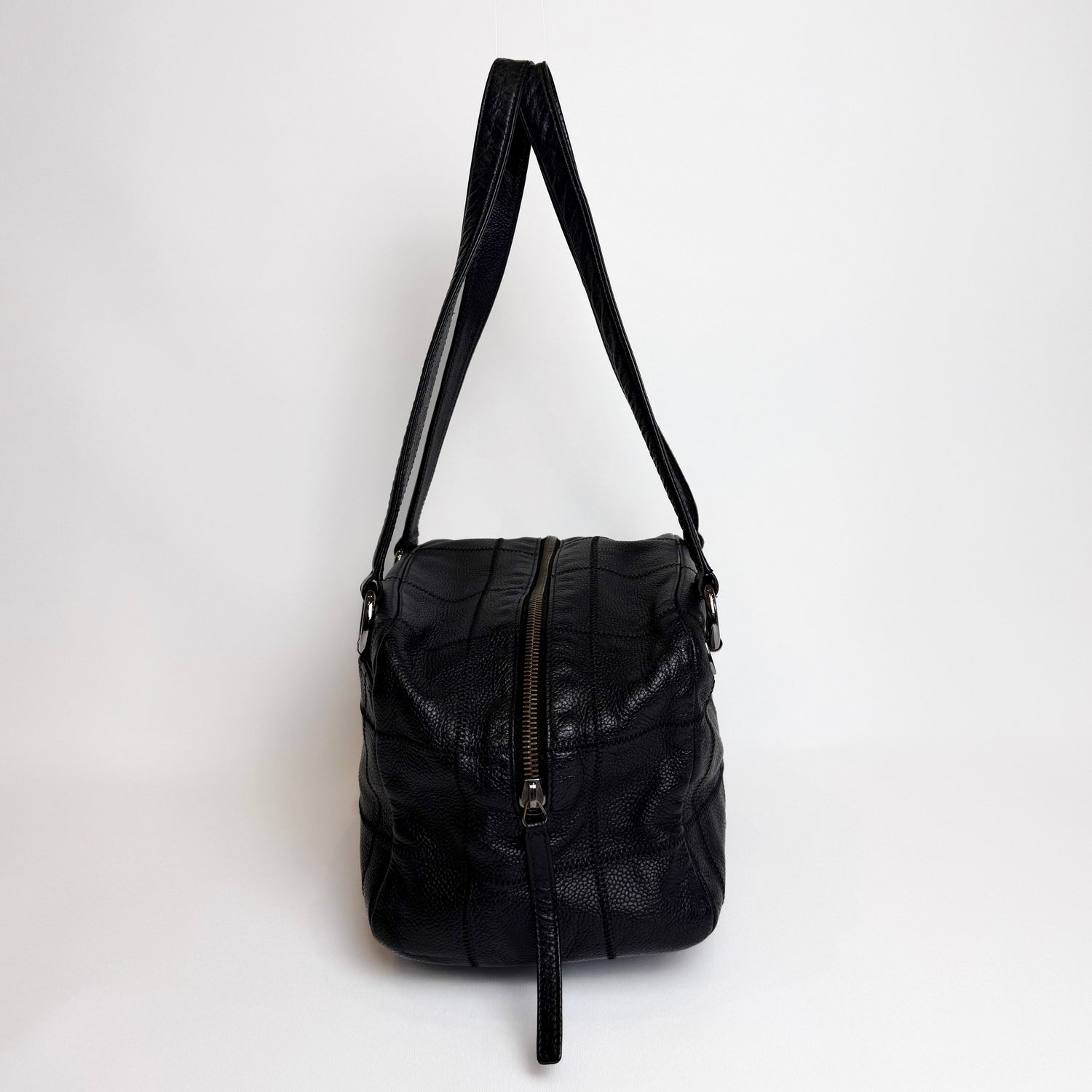 Chanel Chocolate Bar Boston Bag, Silver Hardware