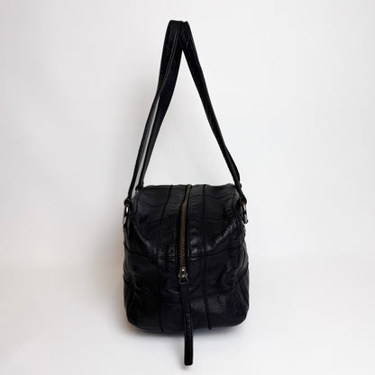 Chanel Chocolate Bar Boston Bag, Silver Hardware