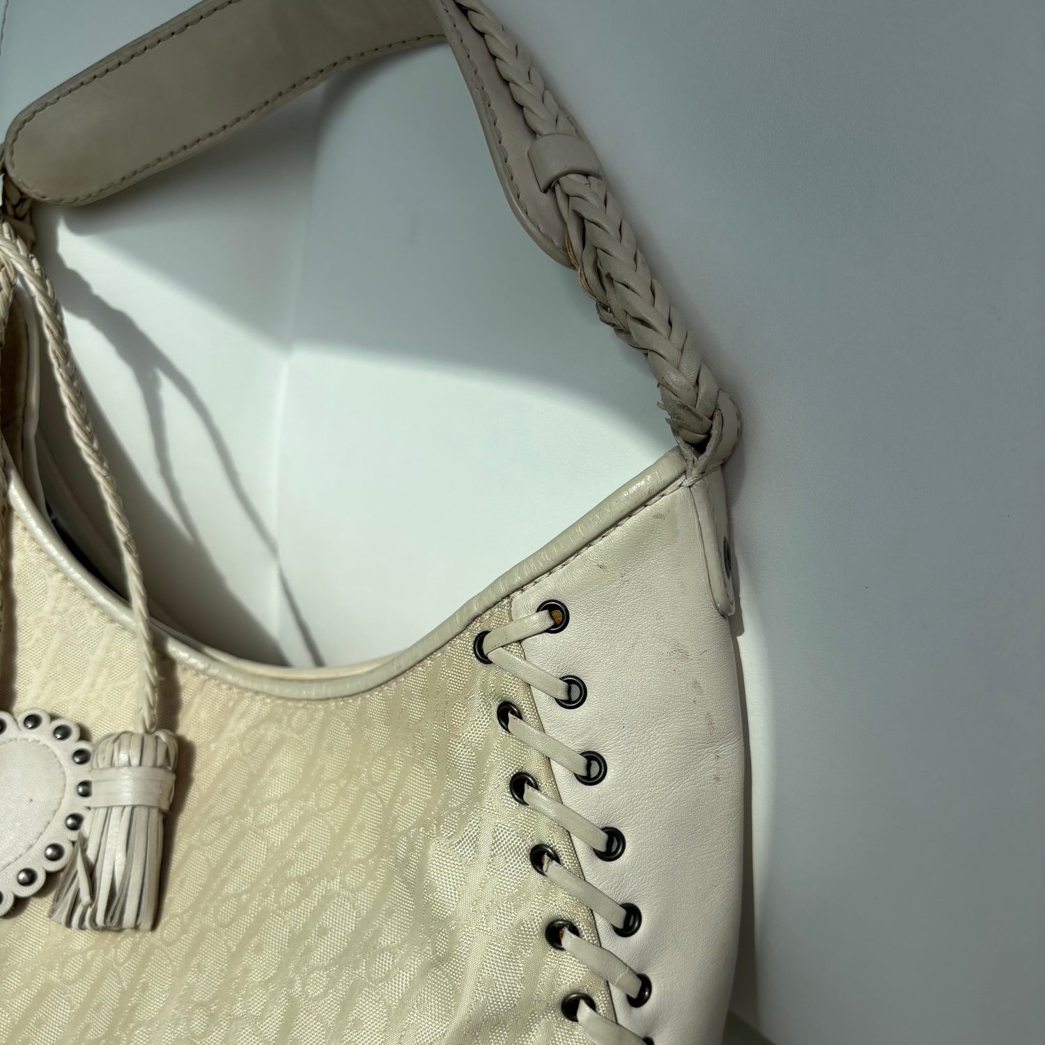 Early 2000s Oblique Heart Charm Hobo — John Galliano Era