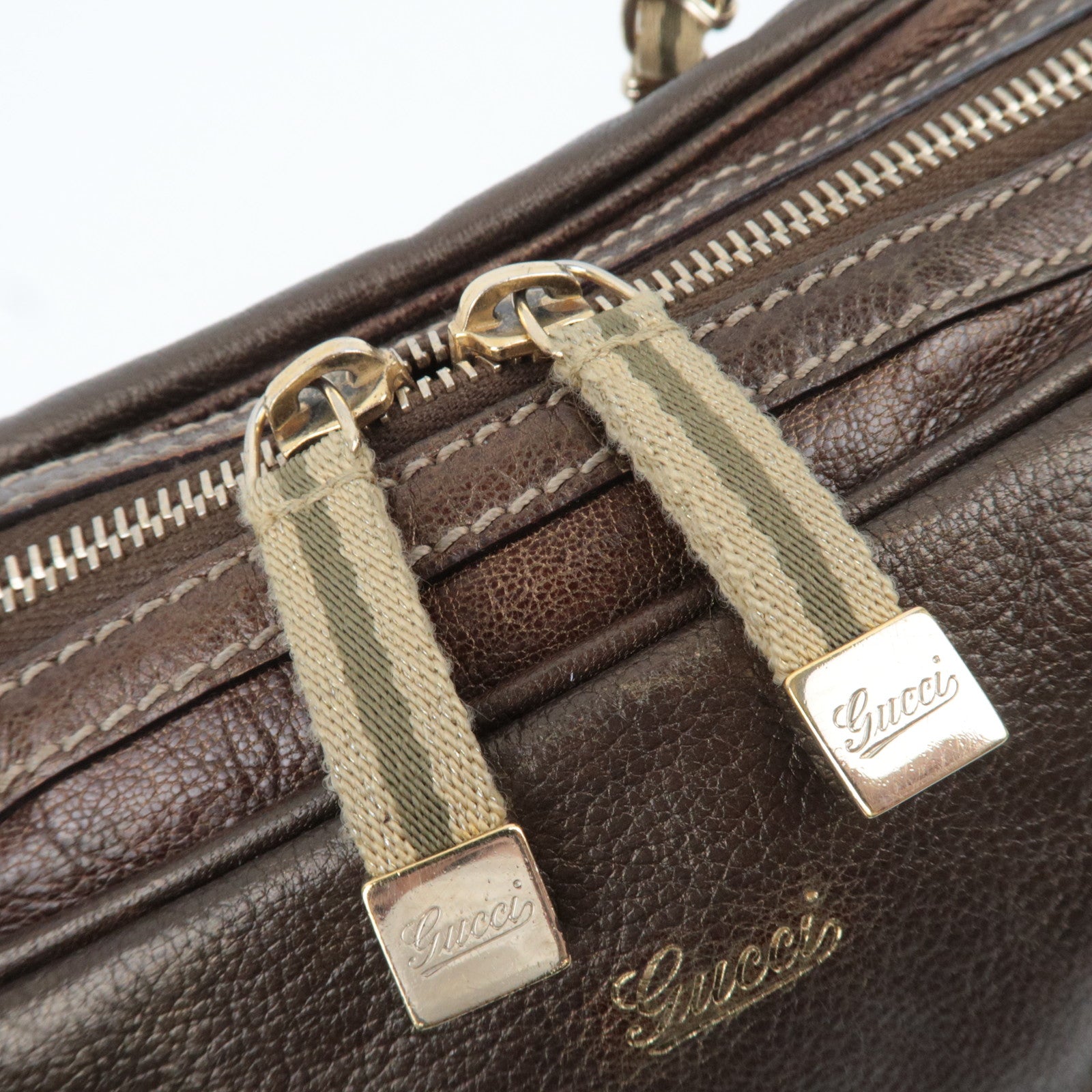 Gucci Metallic Brown Leather Chain Strap Shoulder Bag — Early 2000s