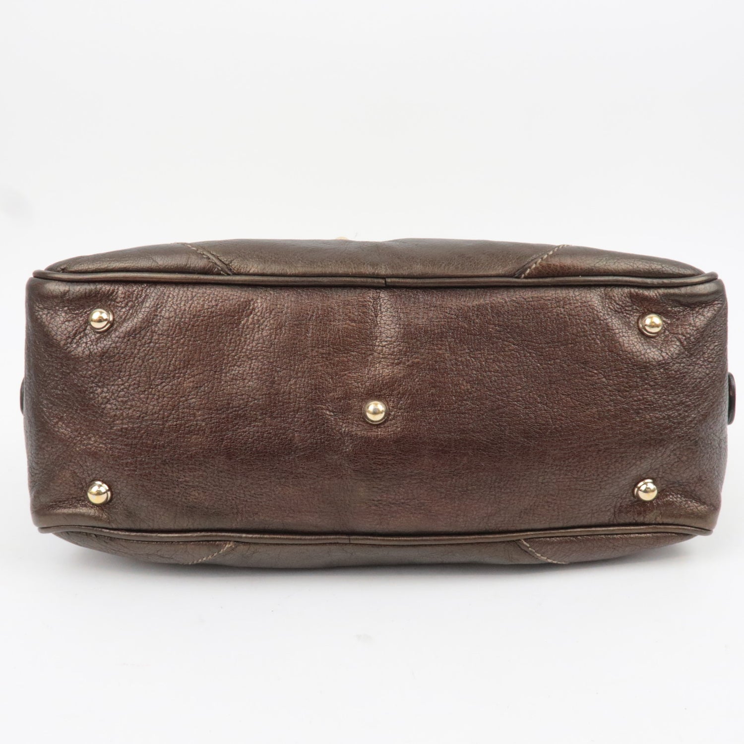 Gucci Metallic Brown Leather Chain Strap Shoulder Bag — Early 2000s