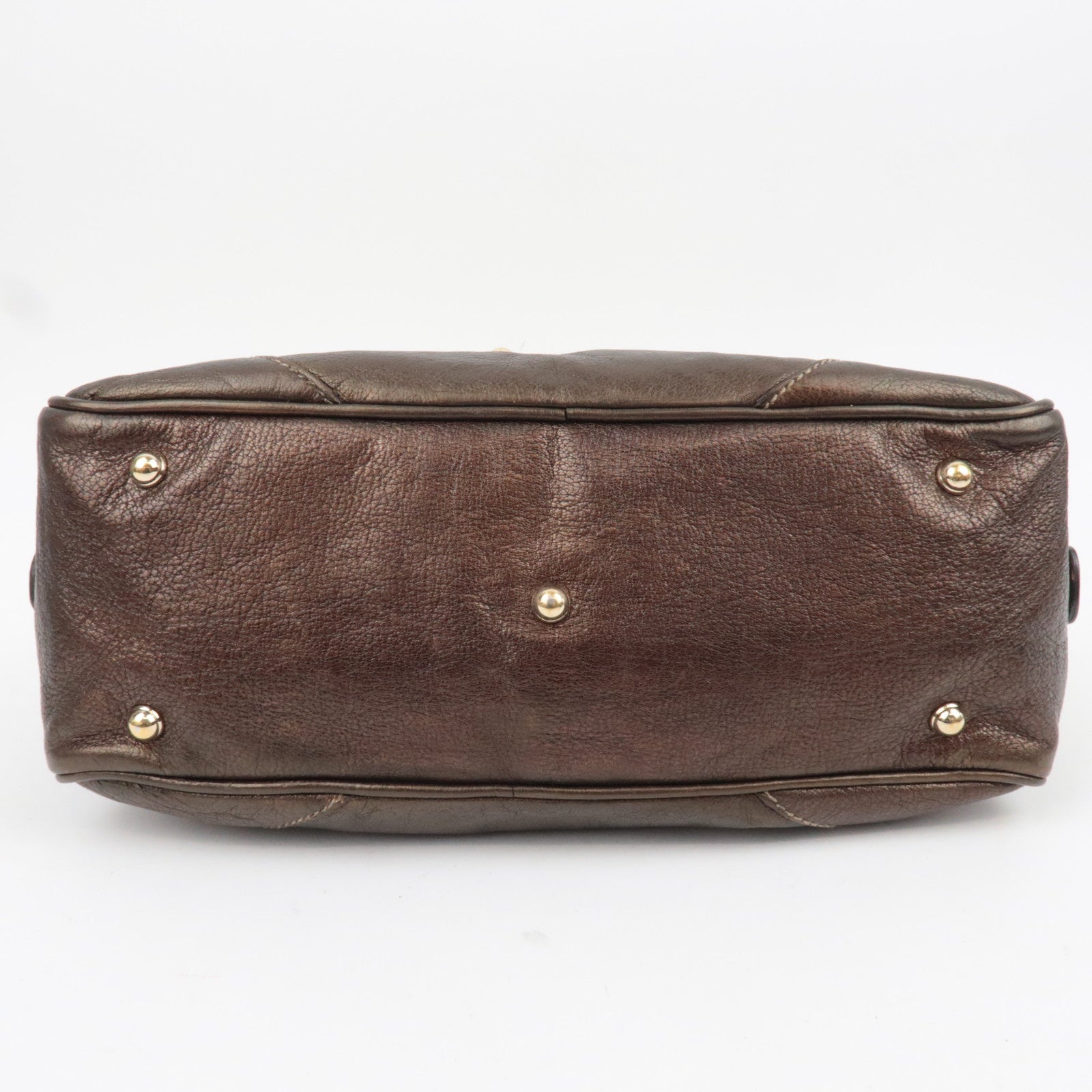 Gucci Metallic Brown Leather Chain Strap Shoulder Bag — Early 2000s
