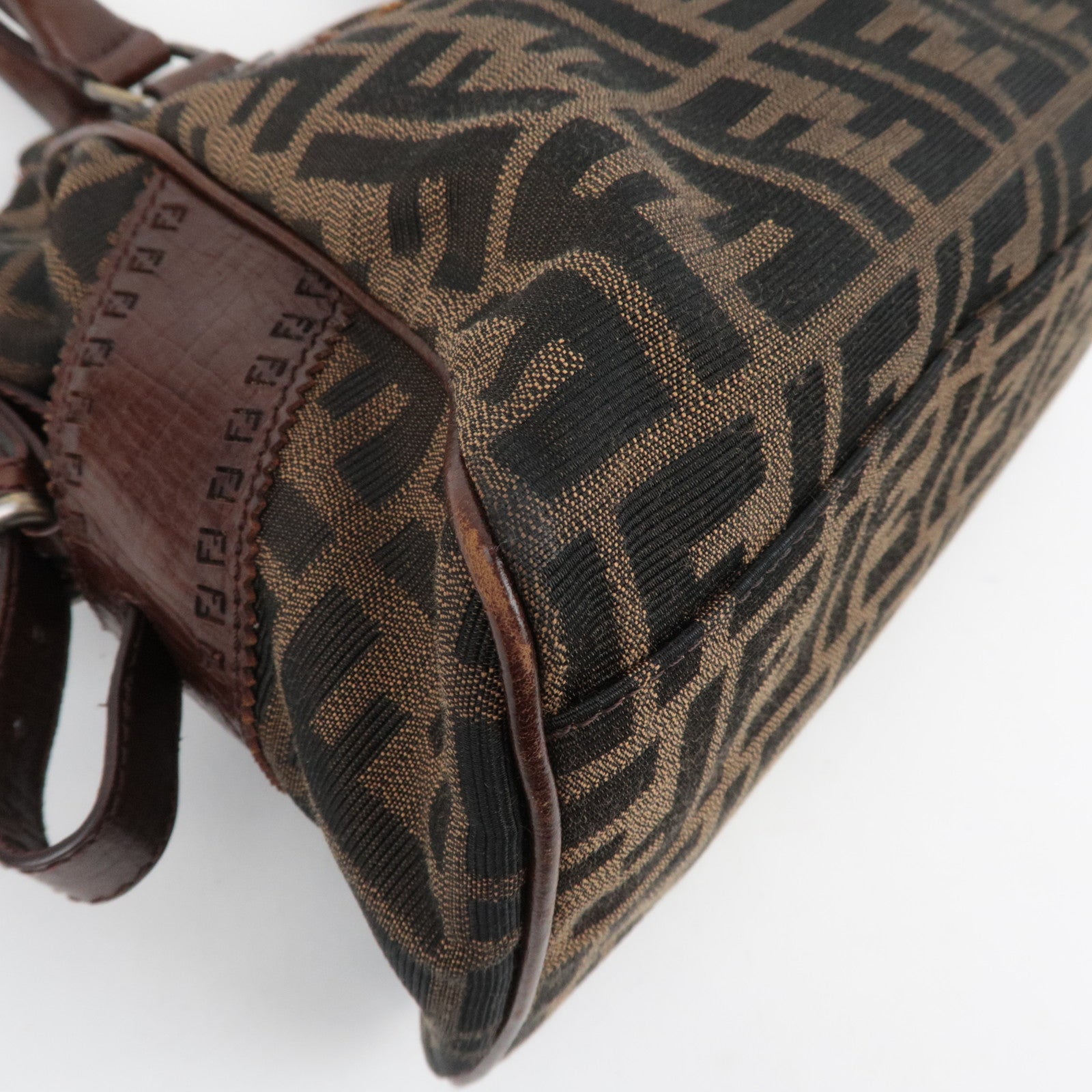 Fendi Zucca FF Canvas Leather Tote, Early 2000s