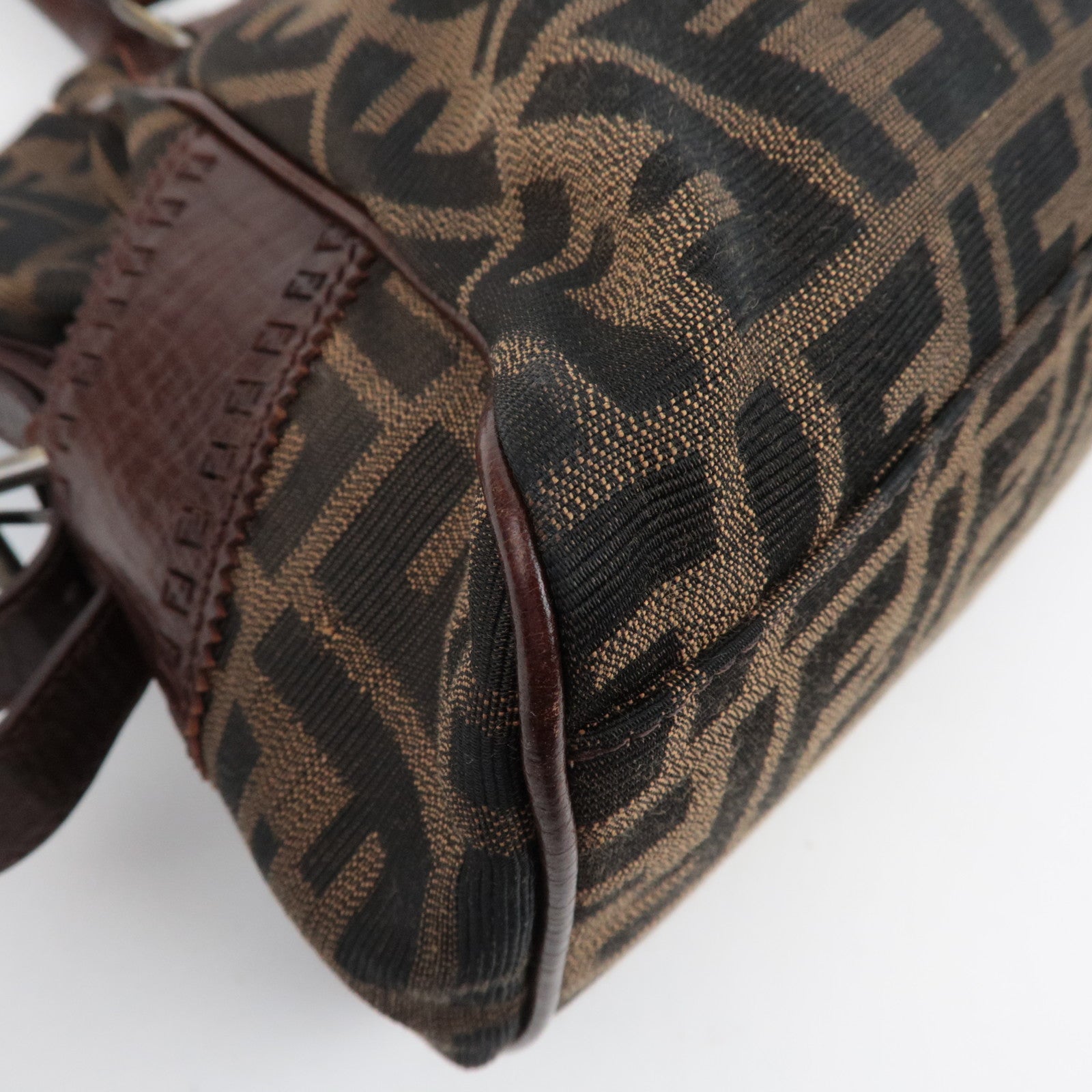 Fendi Zucca FF Canvas Leather Tote, Early 2000s