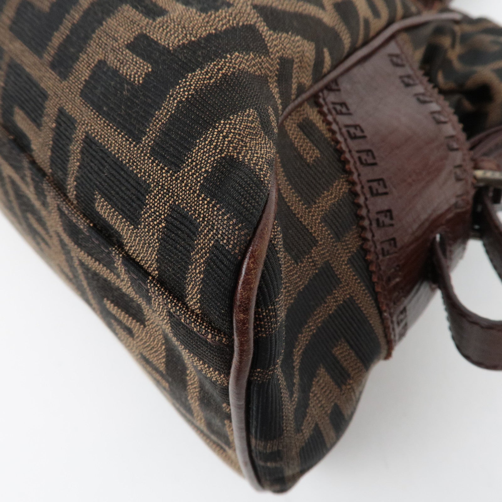 Fendi Zucca FF Canvas Leather Tote, Early 2000s